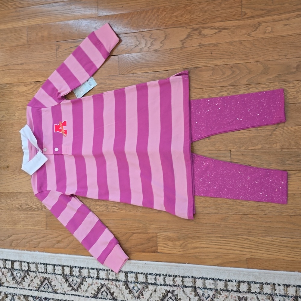 OKIE DOKIE BRAND TODDLER GIRLS STRIPED PINK DRESS & PINK LEGGINGS BUNDLE SIZE 3T